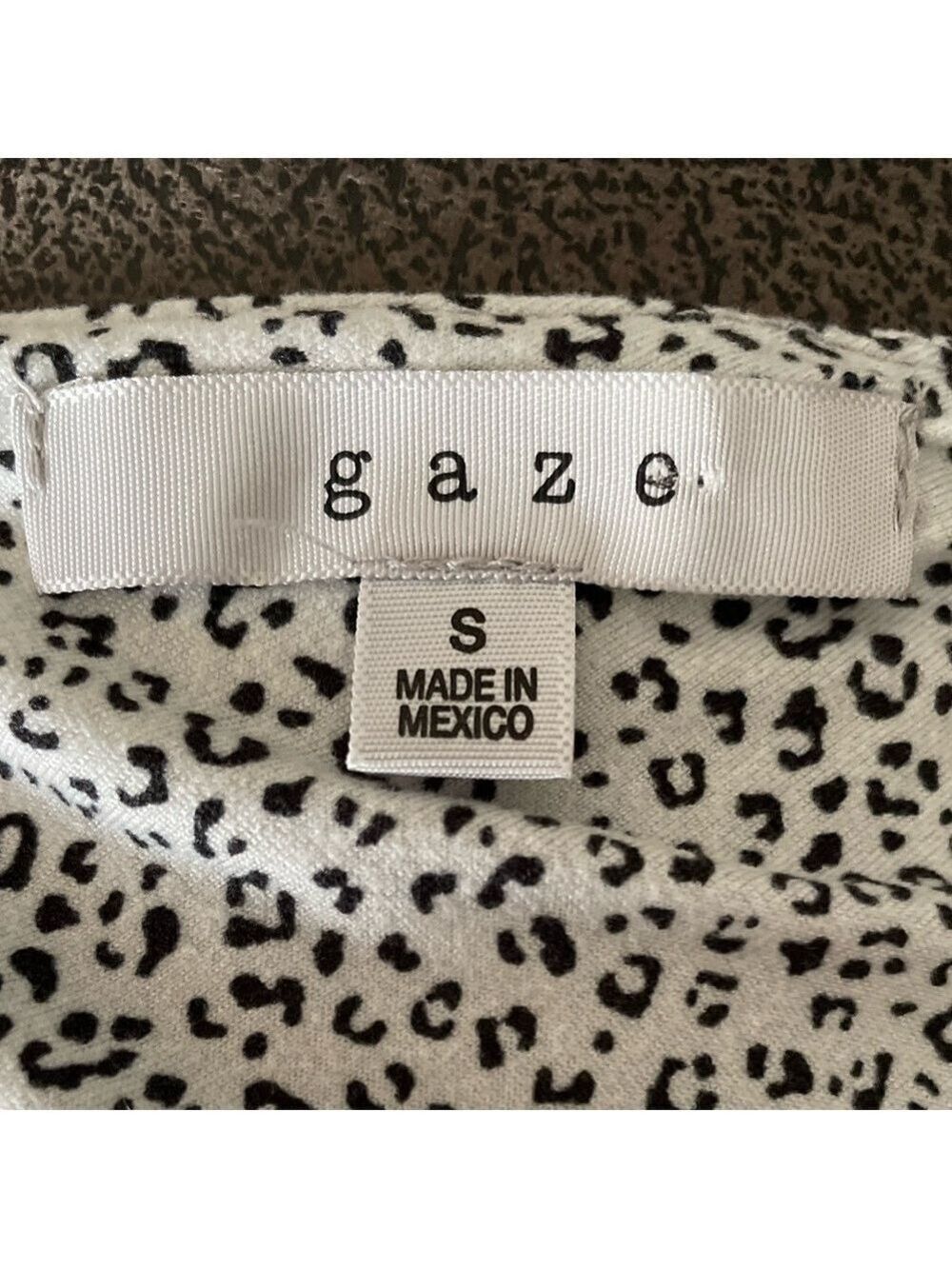 Gaze Gray Black Leopard Print Bodysuit Spaghetti Strap Stretch Fitted Small - Picture 14 of 15